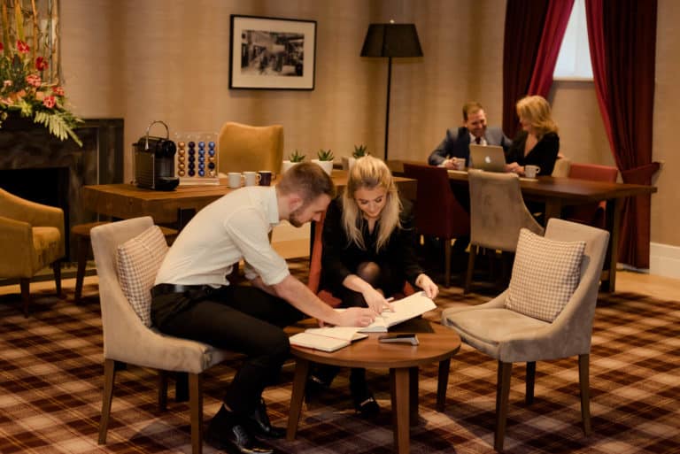 Business guests on Conference room at the Leopold Hotel in Sheffield