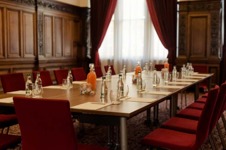 The Oak Suite 3 table set up with refreshments